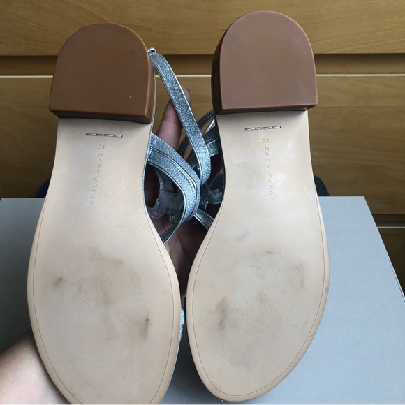 Summer silver sandals. - Picture 5 of 12